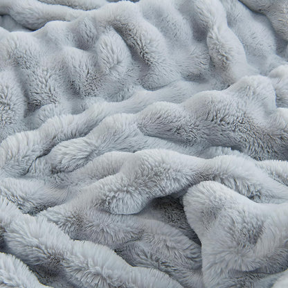 UKELER Plush Furry Throw Blanket Large Super Soft Fluffy Blankets Throws for Bed, Couch, Sofa