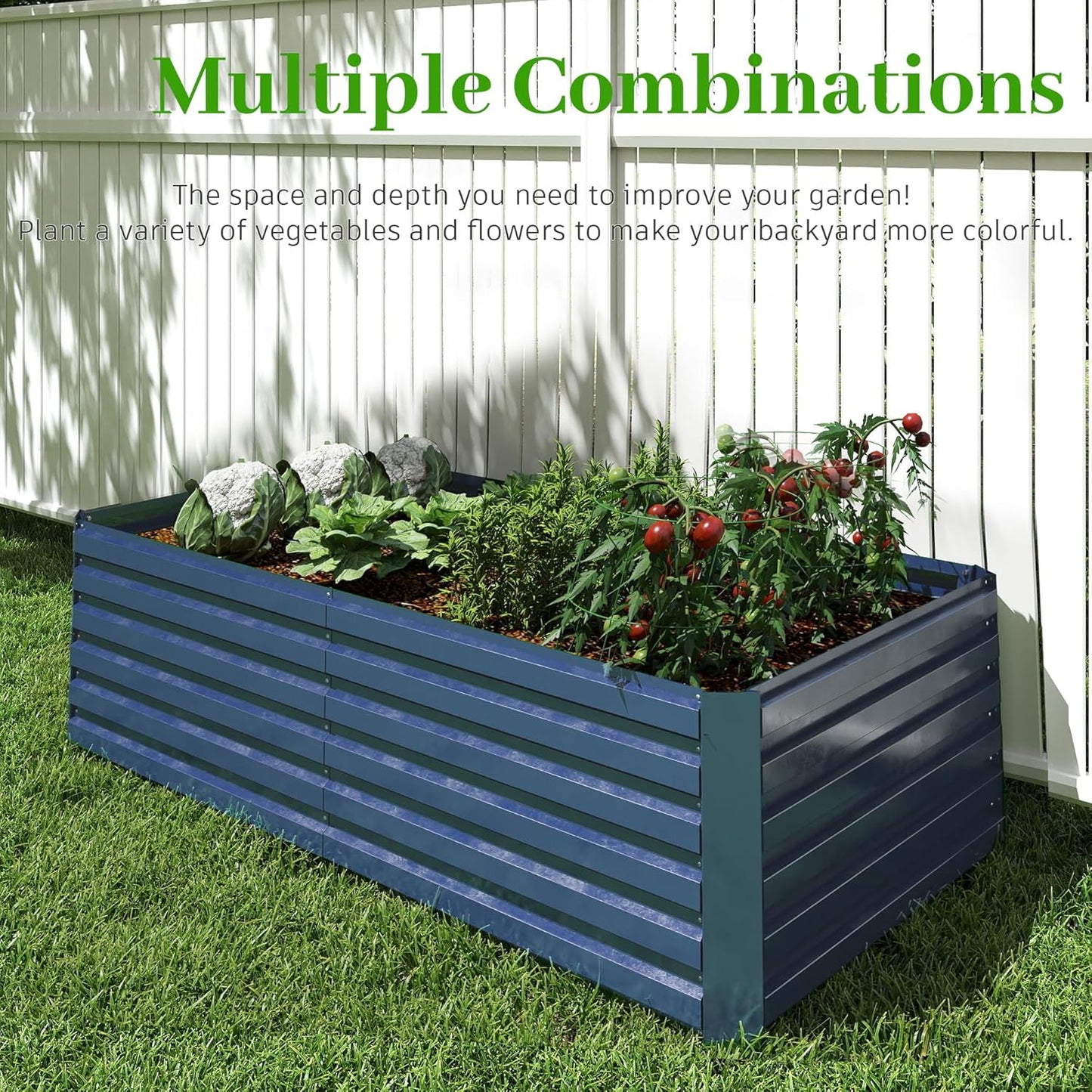 6x3x2 ft Raised Garden Bed, Large Metal Planter Raised Beds, Planters for Outdoor Plants for