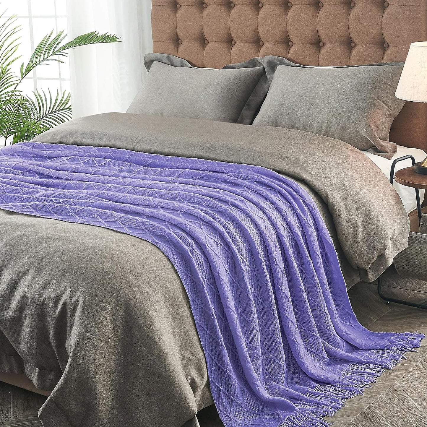 inhand Knitted Throw Blanket for Couch and Bed, Soft Living Room Home Decor Knitted Blanket with