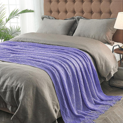 inhand Knitted Throw Blanket for Couch and Bed, Soft Living Room Home Decor Knitted Blanket with