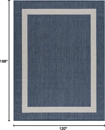 CAMILSON Outdoor Rug 10x14, Large Modern Outside Rugs for Patios Porches Waterproof Durable