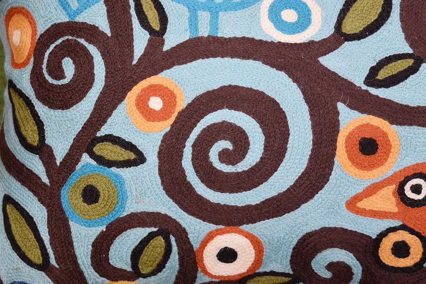 Lumbar Klimt Pillow Cover | Green Birds | Tree of Life | Modern Floral | Outdoor Pillows | Mid