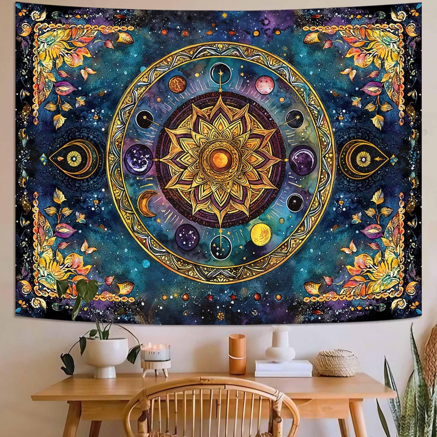 Lunerfex Mandala Solar System Tapestry Boho Tapestry for Bedroom Galaxy Tapestries Wall Hanging
