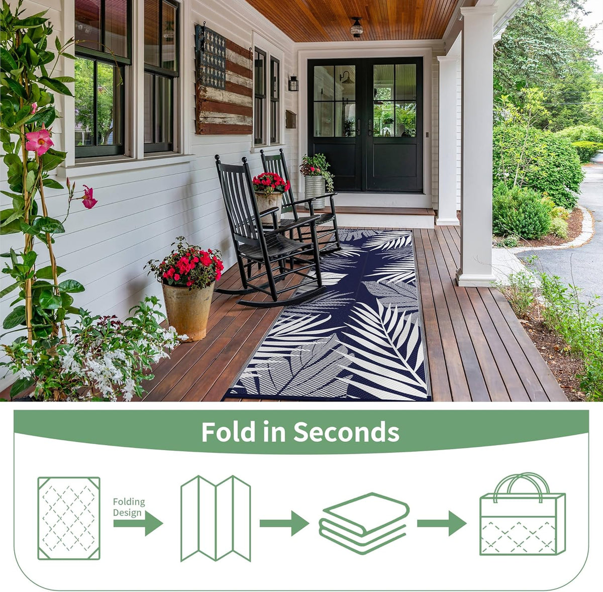 GENIMO Outdoor Rug 2.5' x 8' Waterproof for Patios Clearance, Reversible Outdoor Plastic Straw