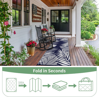 GENIMO Outdoor Rug 2.5' x 8' Waterproof for Patios Clearance, Reversible Outdoor Plastic Straw