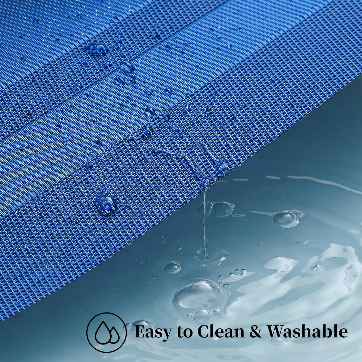 Leetaltree Blue Frame Placemats Set of 8 - Heat Resistant Non-Slip Place mats for Dining Table