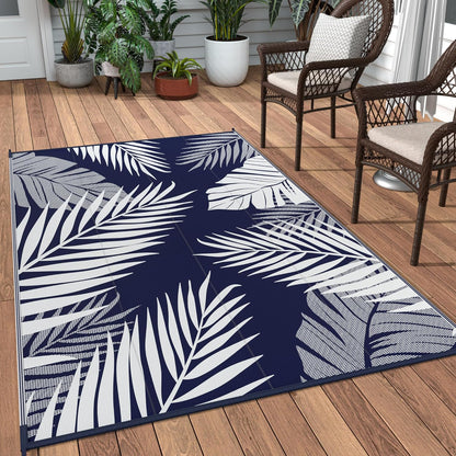 GENIMO Outdoor Rug 3' x 5' Waterproof for Patios Clearance, Reversible Outdoor Plastic Straw