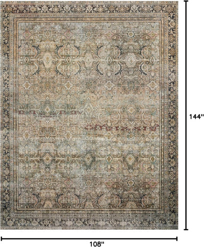 Loloi Layla Collection LAY-03 Olive/Charcoal 9'-0" x 12'-0" .13" Thick Area Rug, Soft, Durable