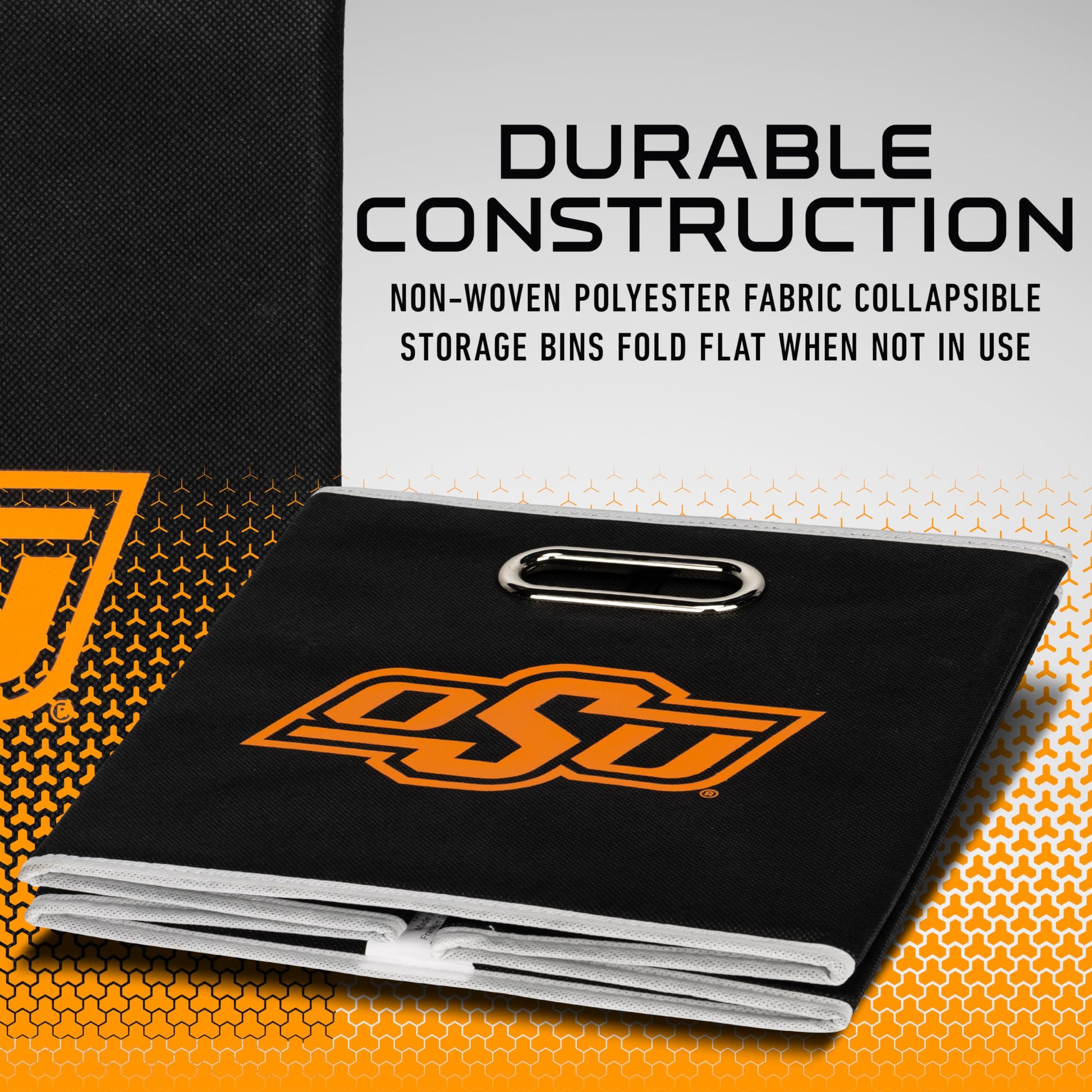 Franklin Sports NCAA Storage Bin - Cube Organizer - Oklahoma State