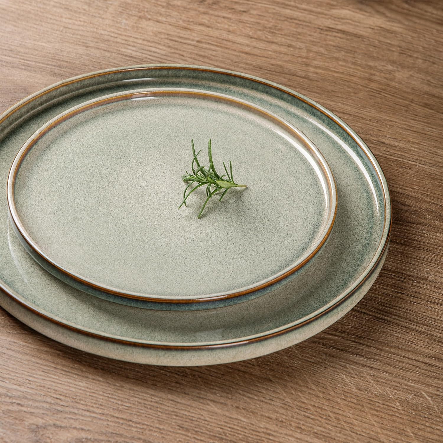 AmorArc Ceramic Dinnerware Sets, Handmade Reactive Glaze Stoneware Plates and Bowls Sets,Highly