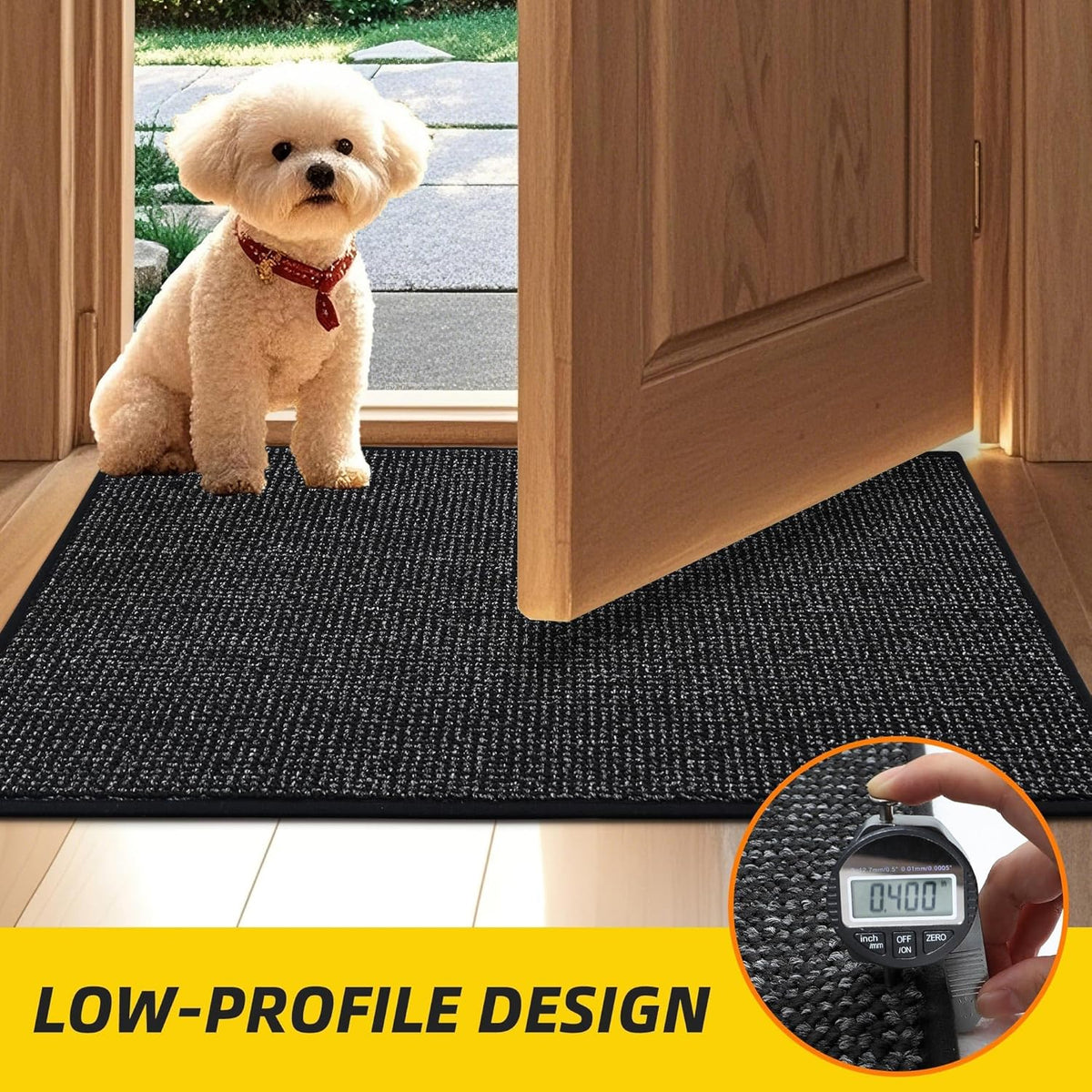 JSEI Dirt Trapper Door Mat 24"x36" Non-Slip Washable Entrance Mat, Dog Doormats, Absorbent &