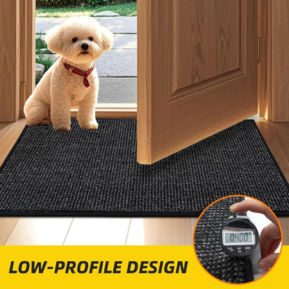JSEI Dirt Trapper Door Mat 32"x48" Non-Slip Washable Entrance Mat, Dog Doormats, Absorbent &