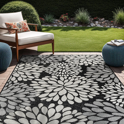 Beverly Rug Outdoor Rug 6x9 Modern Exotic Tropical Leaf Area Rugs for Indoor and Outdoor Patio Deck