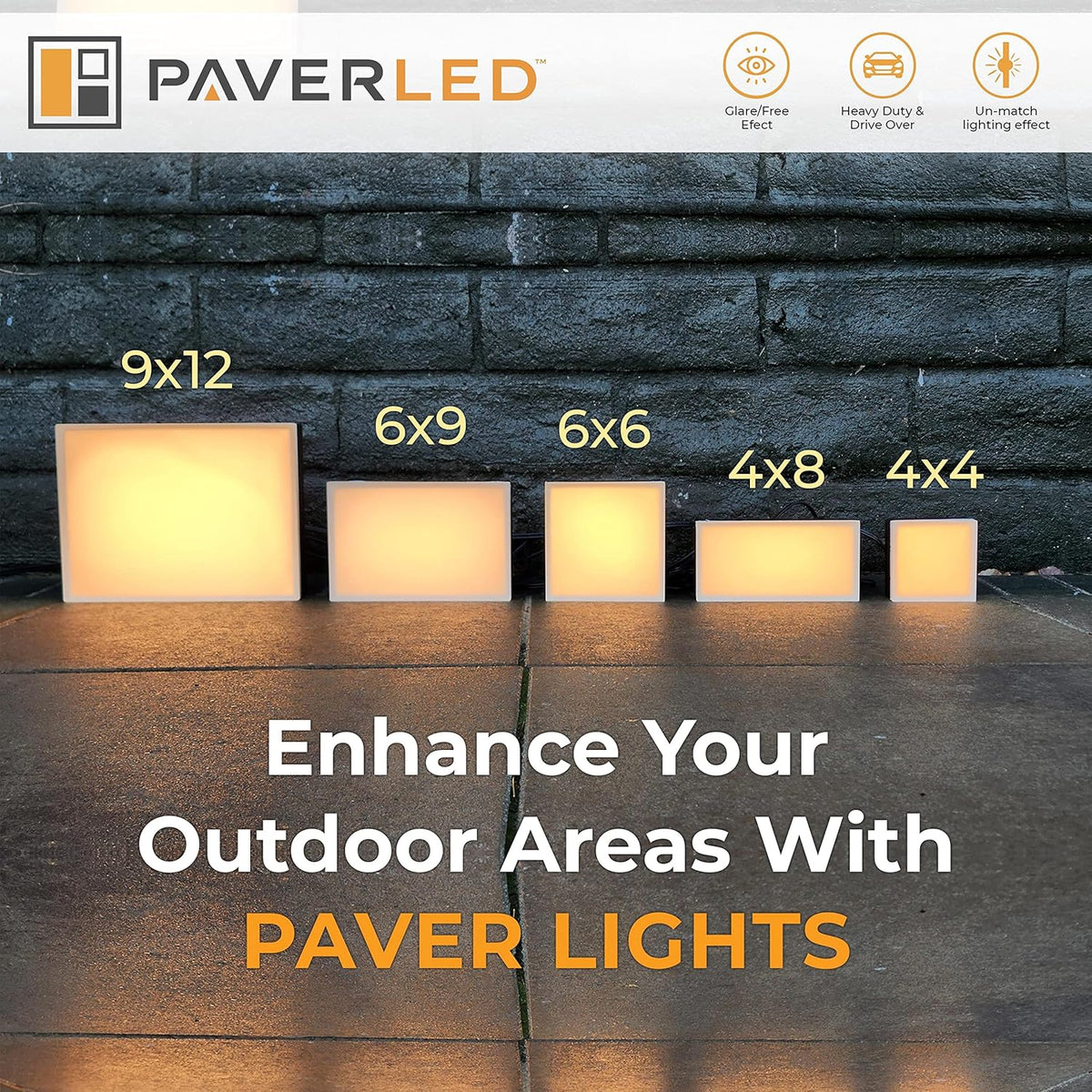 LUMENGY Paver Light 6X9 Inch (5.82 x 8.85 inches) 2700K, Brick Lighting for Pavers, Driveways