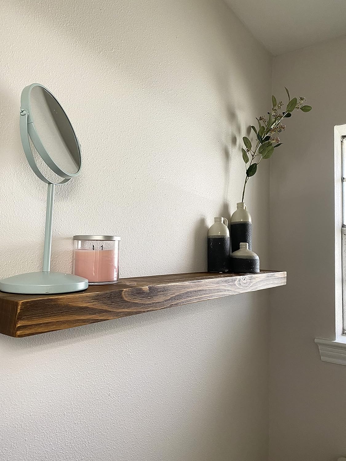 joelsantiques 42 Inch Wooden Floating Shelves for Wall - 42x6x2 in - Made of Natural Wood - Long