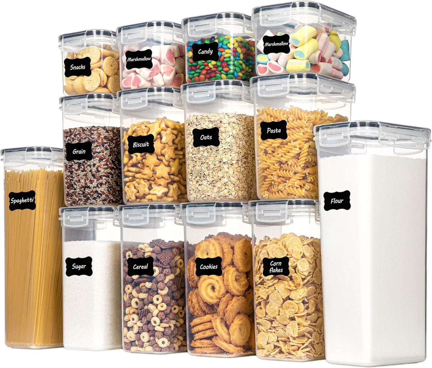 CHEFSTORY Airtight Food Storage Containers Set, 14 PCS Kitchen Storage Containers with Lids for