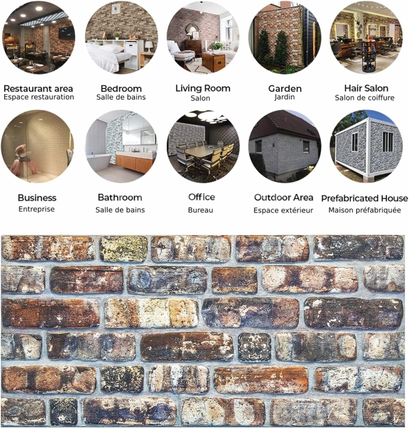 Dundee Deco 3D Wall Panels Faux Brick - Cladding, Multicolored Stone Look Wall Paneling, Styrofoam