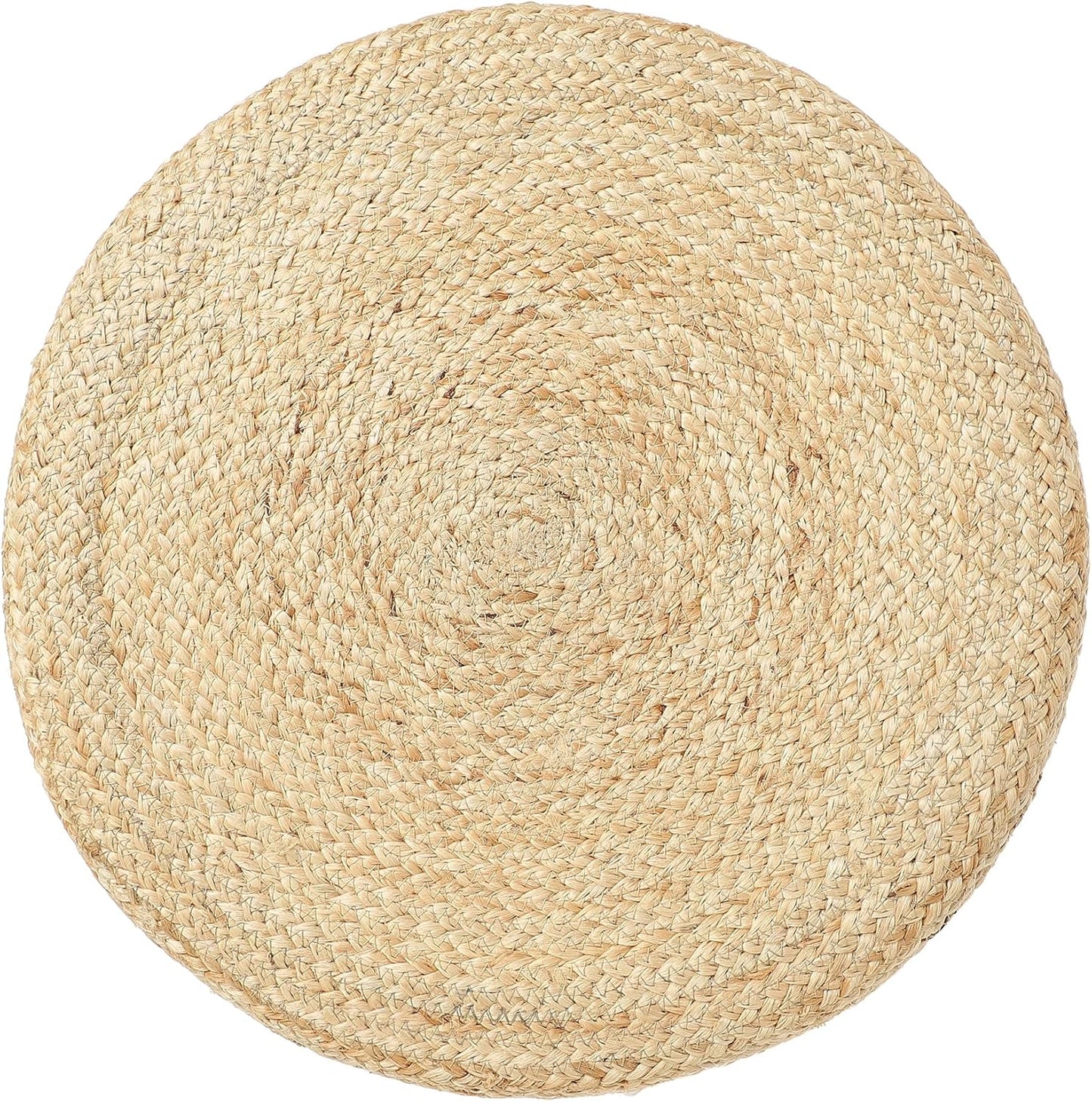 REDEARTH · Cylindrical Pouf Foot Stool Ottoman - Jute Braided Pouffe Poof Accent Sitting Footrest