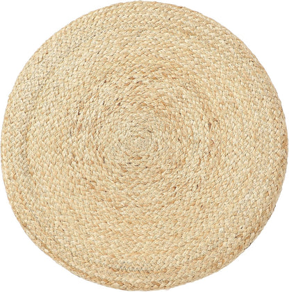 REDEARTH · Cylindrical Pouf Foot Stool Ottoman - Jute Braided Pouffe Poof Accent Sitting Footrest