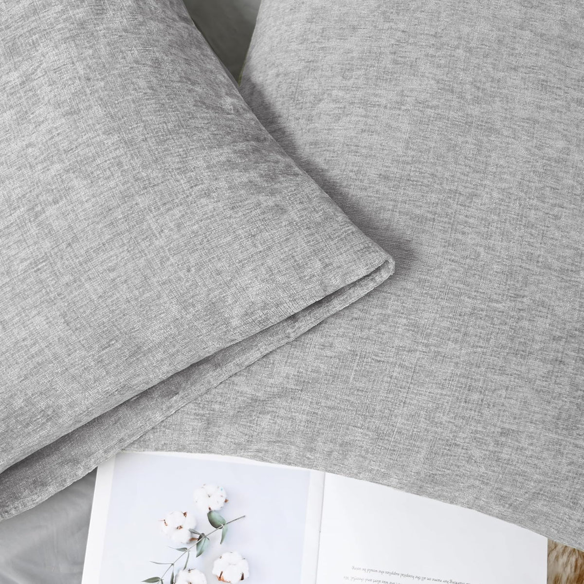 CaliTime Throw Pillow Covers Decorative 20 X 26 Inches Pack of 2 Cozy Chenille Standard Pillow