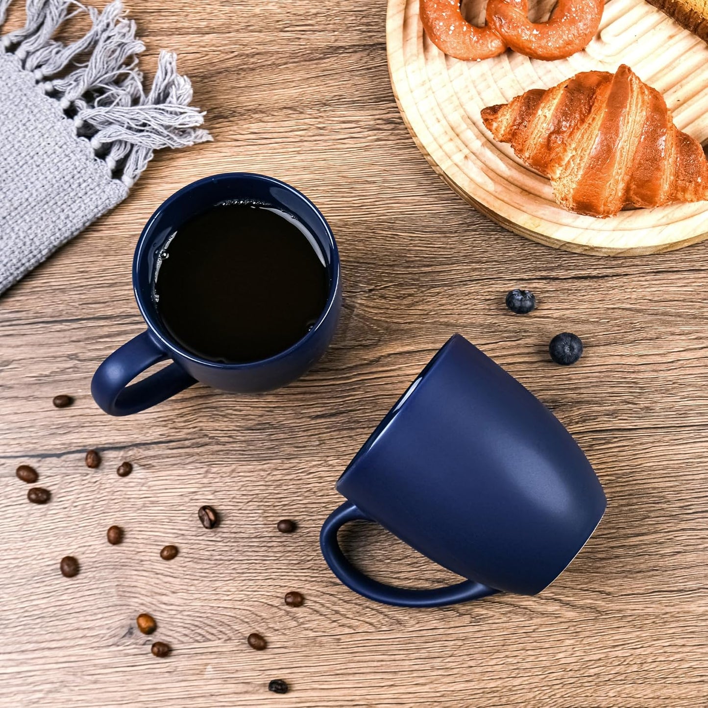 16oz Coffee Mugs Set of 6, Large Ceramic Modern Coffee Mugs With Handle For