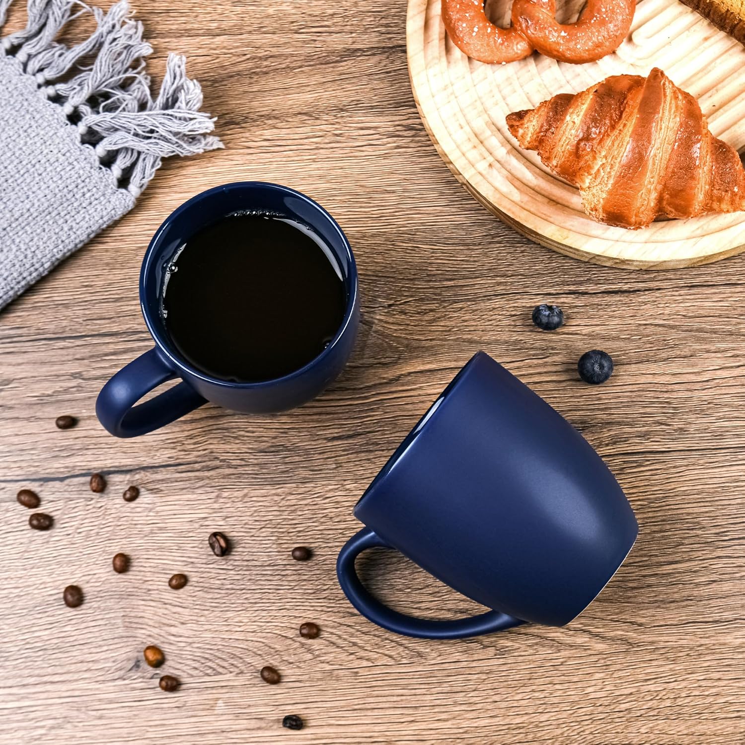 16oz Coffee Mugs Set of 6, Large Ceramic Modern Coffee Mugs With Handle For