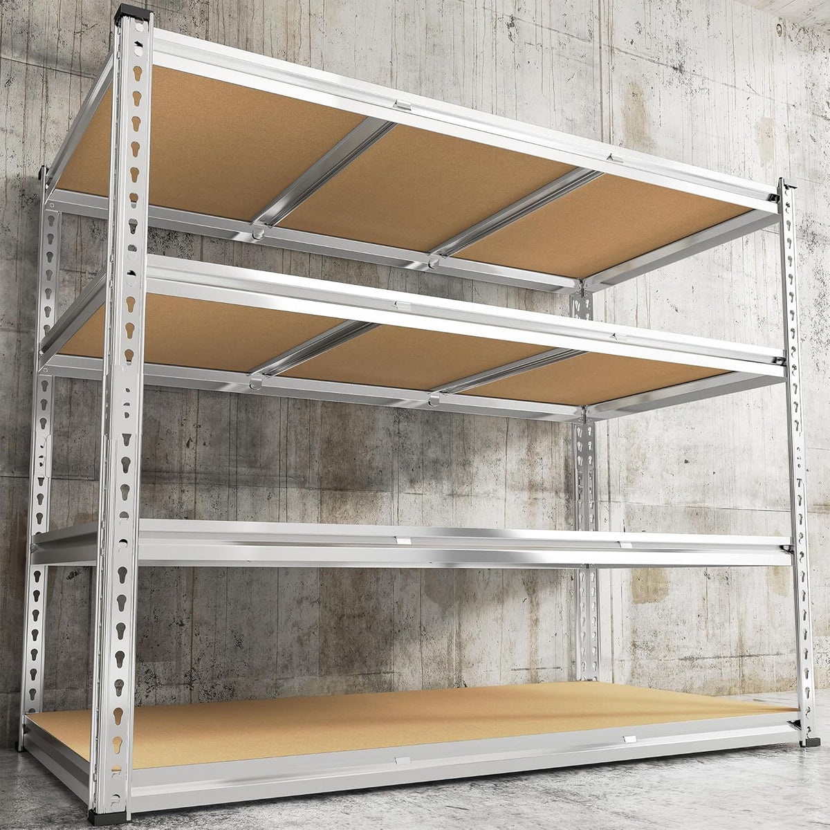 REIBII Garage Shelving, 4 Tier Storage Shelves Load 2550LBS, Adjustable Garage Shelving Heavy Duty