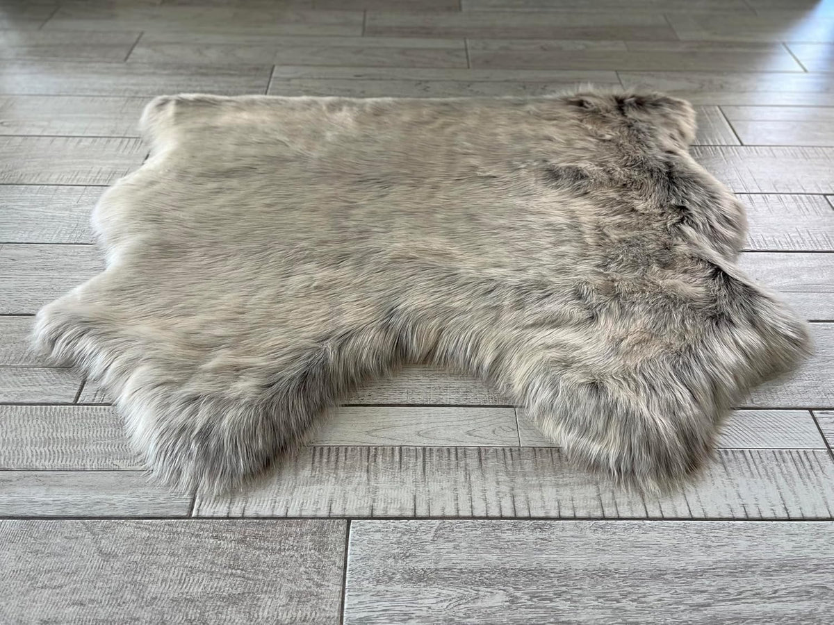 LAMBZY Faux Sheepskin Super Soft Hypoallergenic Free Shape Silky Shag Rug, Luxury Shaggy Plush