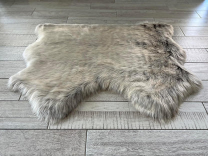LAMBZY Faux Sheepskin Super Soft Hypoallergenic Free Shape Silky Shag Rug, Luxury Shaggy Plush