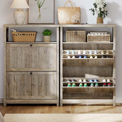 YITAHOME Shoe Cabinet with 2 Flip Drawers