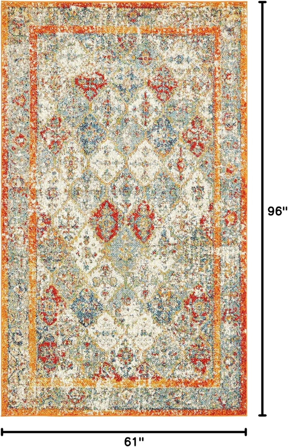 Unique Loom Rosso Collection Vintage, Traditional, Bohemian, Geometric, Distressed, Southwestern