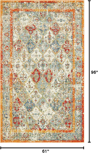 Unique Loom Rosso Collection Vintage, Traditional, Bohemian, Geometric, Distressed, Southwestern