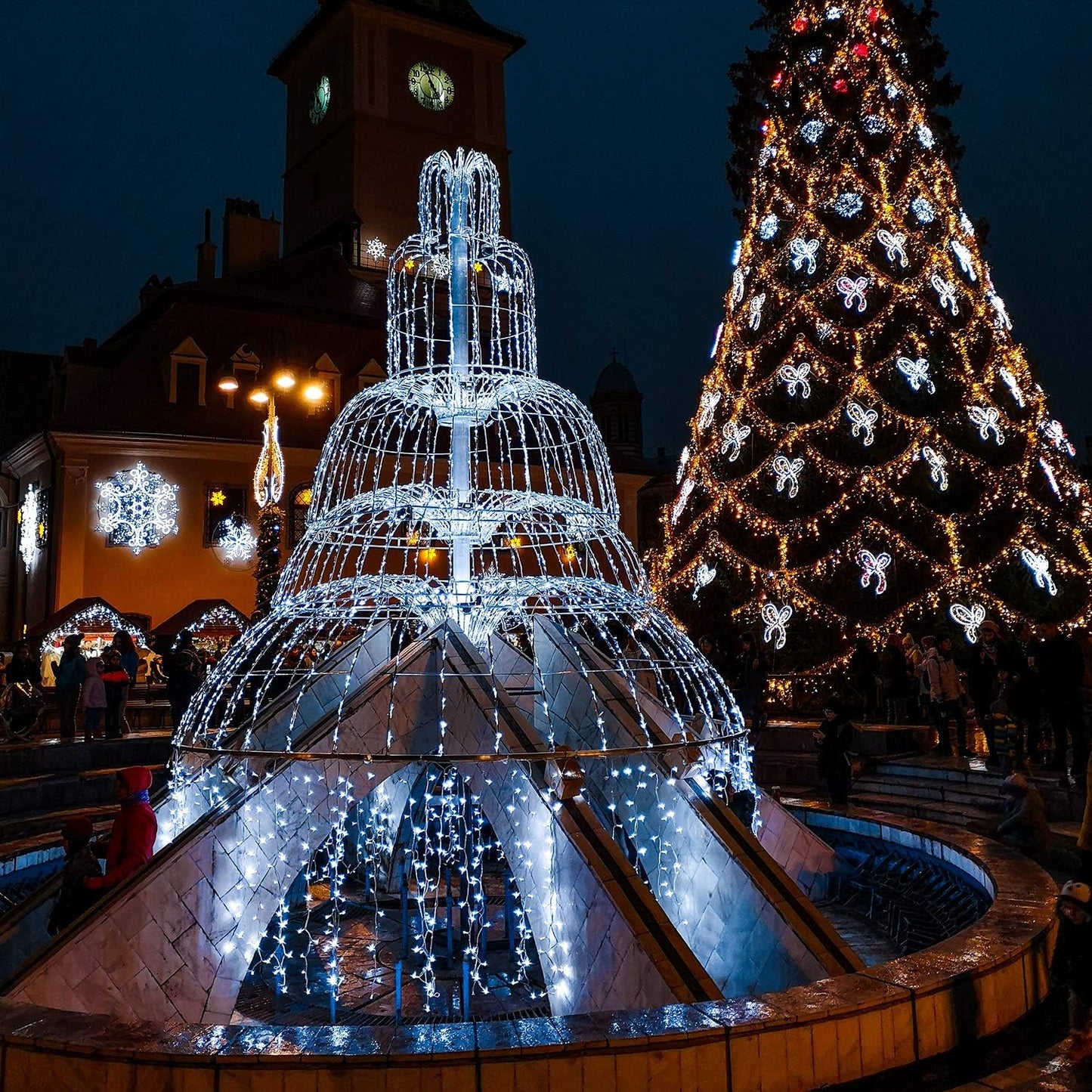 Brightown Icicle Lights Outdoor: 2 Packs, 132Ft with 276 Drops, 1472 LED Icicle Lights with Timer