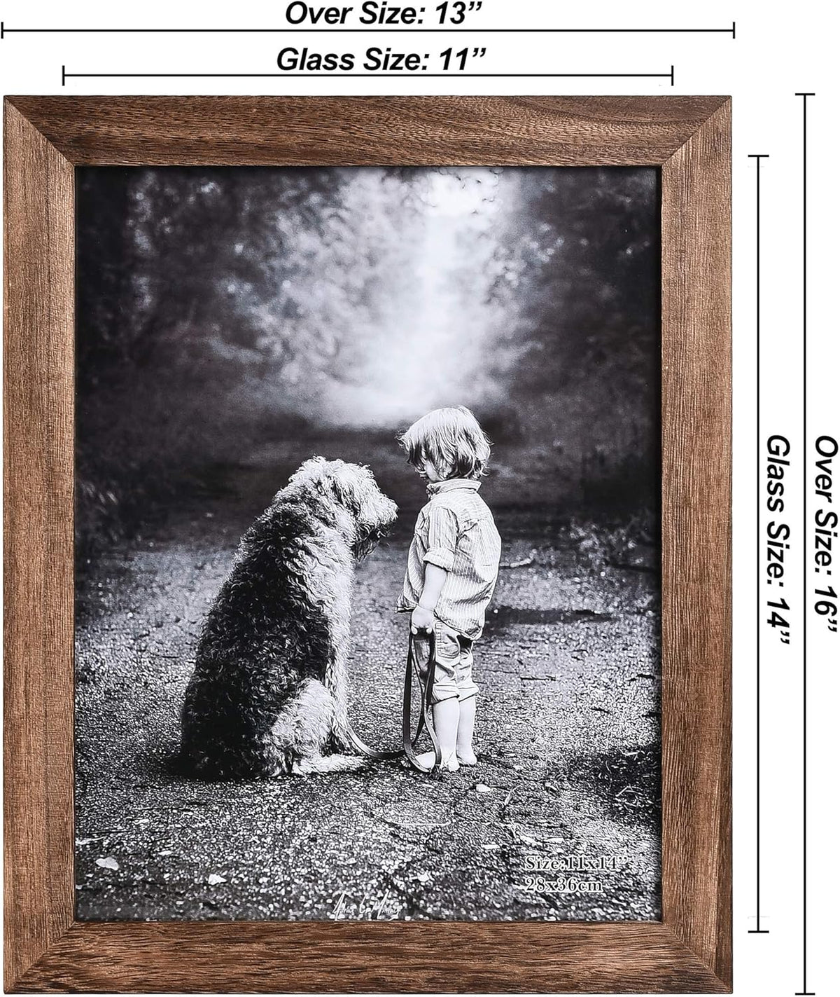 Yaetm-11x14 Picture Frame, Natural Solid Wood Photo Frame Display for Wall Mounting, High