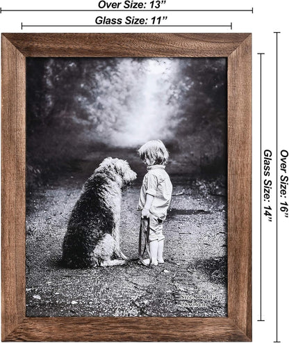Yaetm-11x14 Picture Frame, Natural Solid Wood Photo Frame Display for Wall Mounting, High