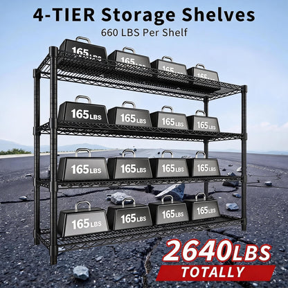Garvee 59" H Storage Shelves 4-Tier Garage Shelving Adjustable for Pantry