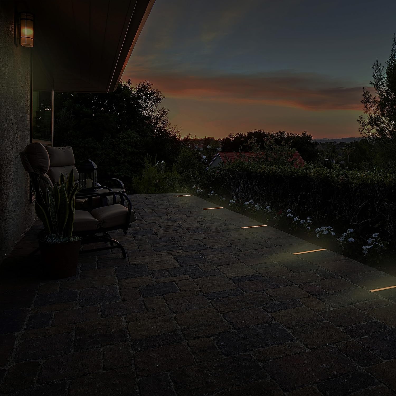 LUMENGY Paver Light Slim 0.5x8 Inch (0.55 x 7.87 inches) 2700K Warm White Glare-Free Steel Brick