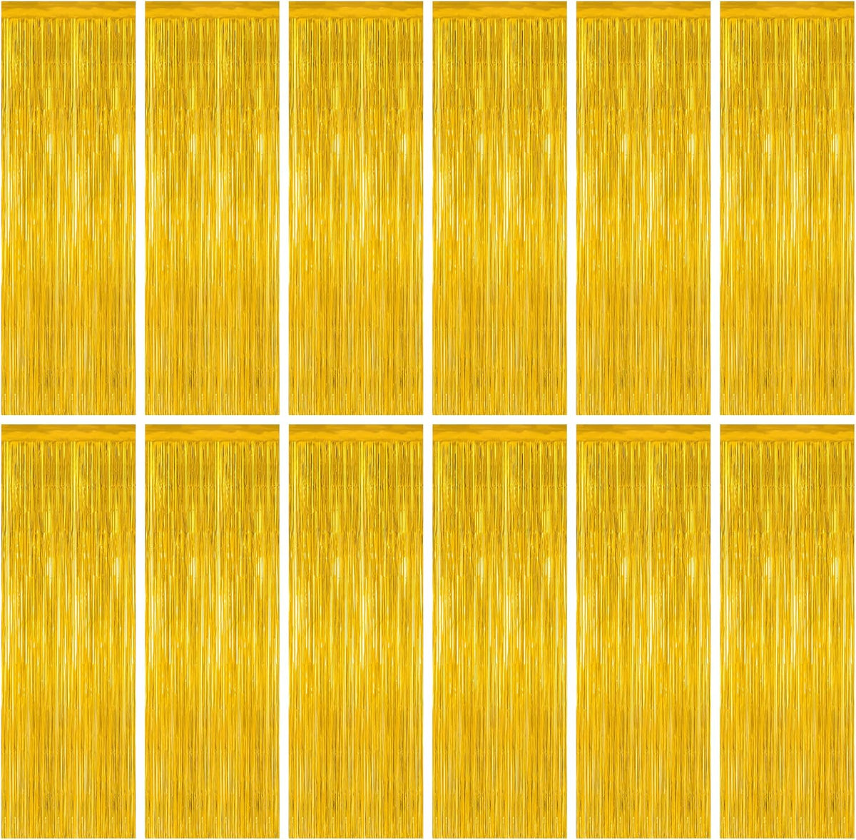 12 Pack 2025 Graduation Decorations, 3.28 FT x 7.05 FT Gold Backdrop Curtains, Metallic Class of