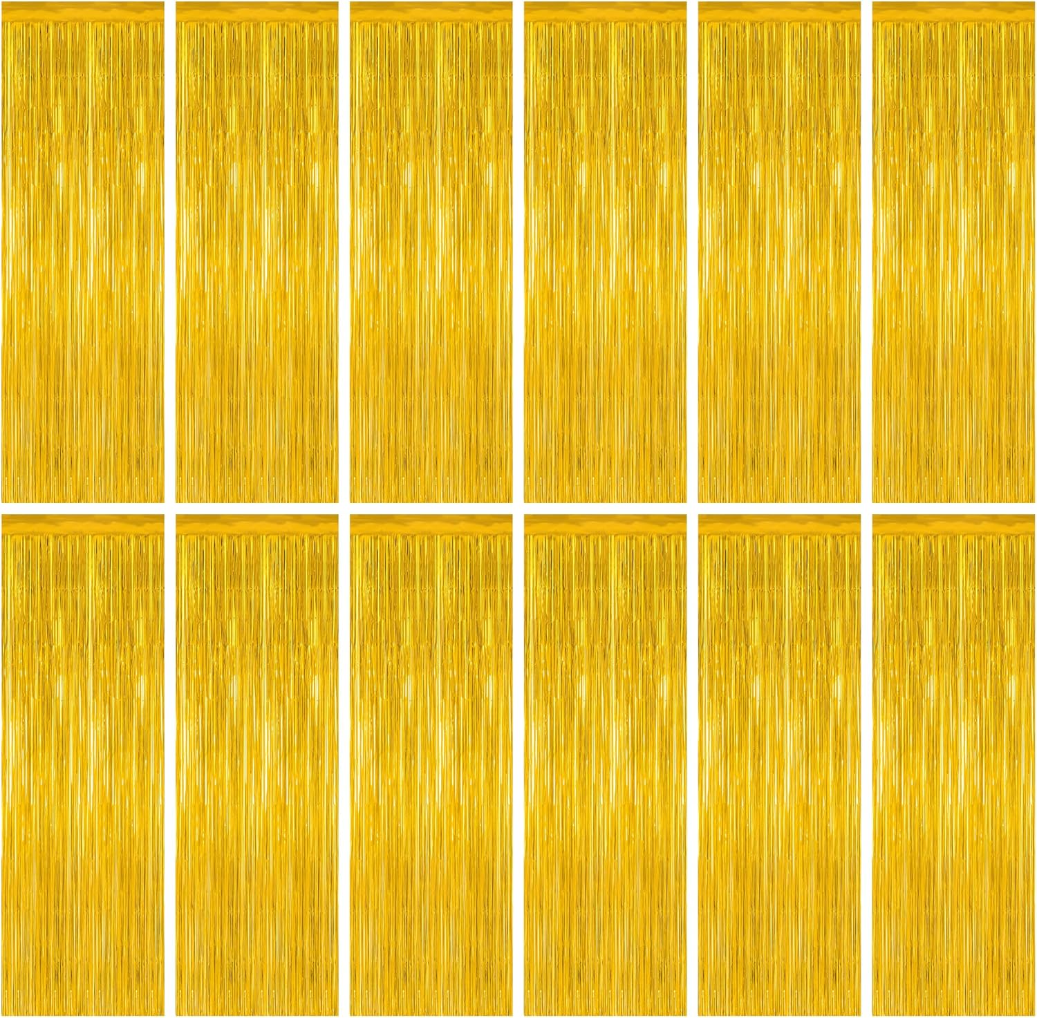 12 Pack 2025 Graduation Decorations, 3.28 FT x 7.05 FT Gold Backdrop Curtains, Metallic Class of