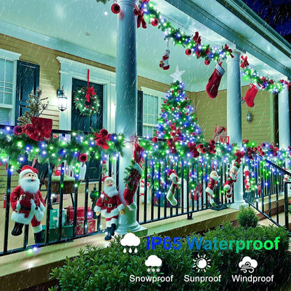 100FT 300 LED Christmas Lights Outdoor, Christmas Tree Lights with 8 Modes Waterproof, Plug in