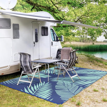 GENIMO Outdoor Rug 8' x 10' Waterproof for Patios Clearance, Reversible Outdoor Plastic Straw