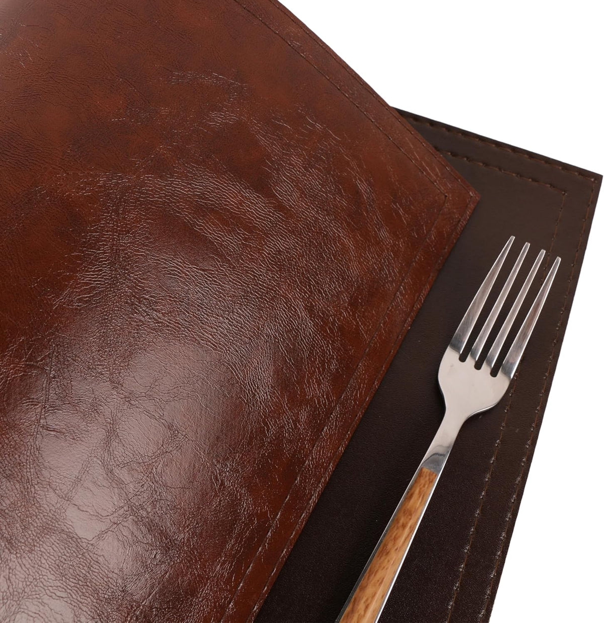 Jovono Waterproof PU Placemats, Faux Leather Dining Table Mat, Set of 8, Easy to Wipe Off Scrub
