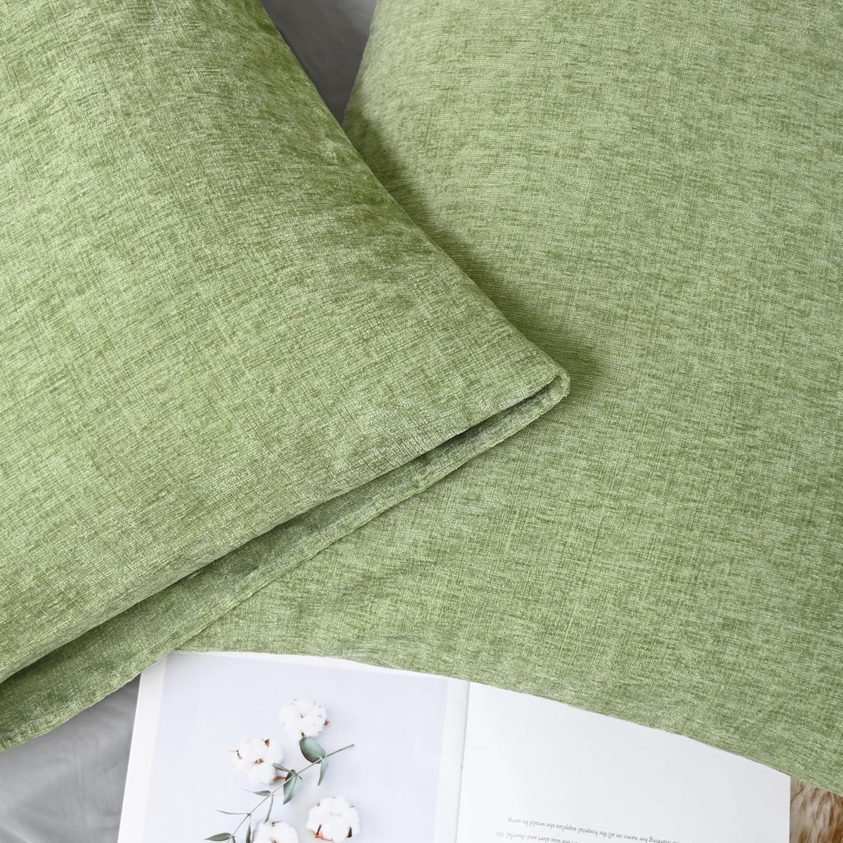 CaliTime Throw Pillow Covers Decorative 20 X 26 Inches Pack of 2 Cozy Chenille Standard Pillow