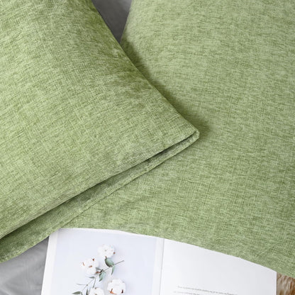 CaliTime Throw Pillow Covers Decorative 20 X 26 Inches Pack of 2 Cozy Chenille Standard Pillow