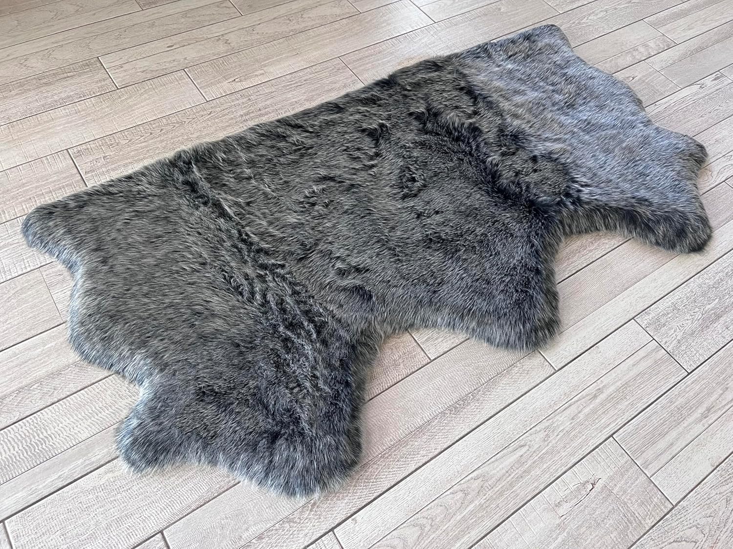 LAMBZY Faux Sheepskin Super Soft Hypoallergenic Free Shape Silky Shag Rug, Luxury Shaggy Plush