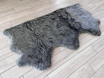 LAMBZY Faux Sheepskin Super Soft Hypoallergenic Free Shape Silky Shag Rug, Luxury Shaggy Plush