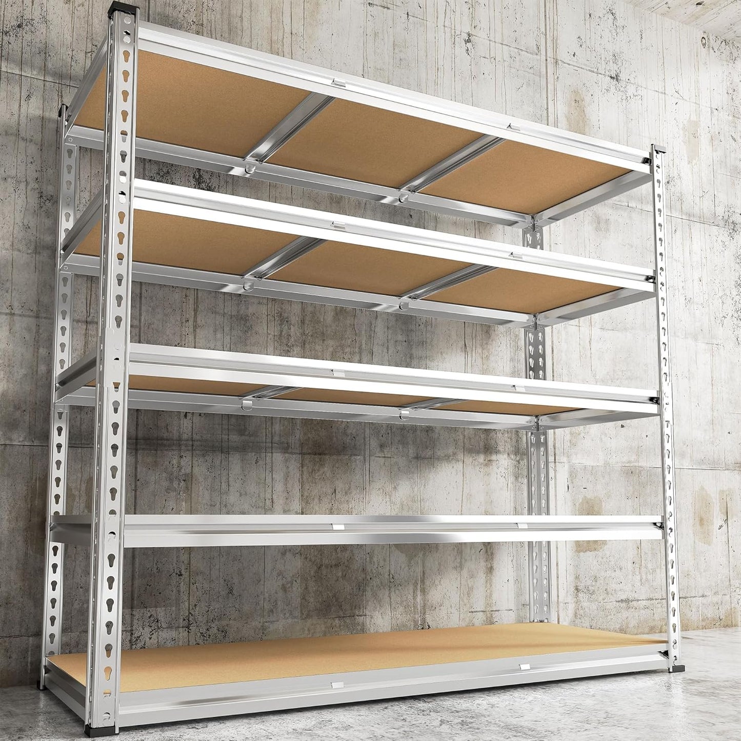 REIBII Garage Shelving, 5 Tier Storage Shelves Load 3000LBS, Adjustable Garage Shelving Heavy Duty