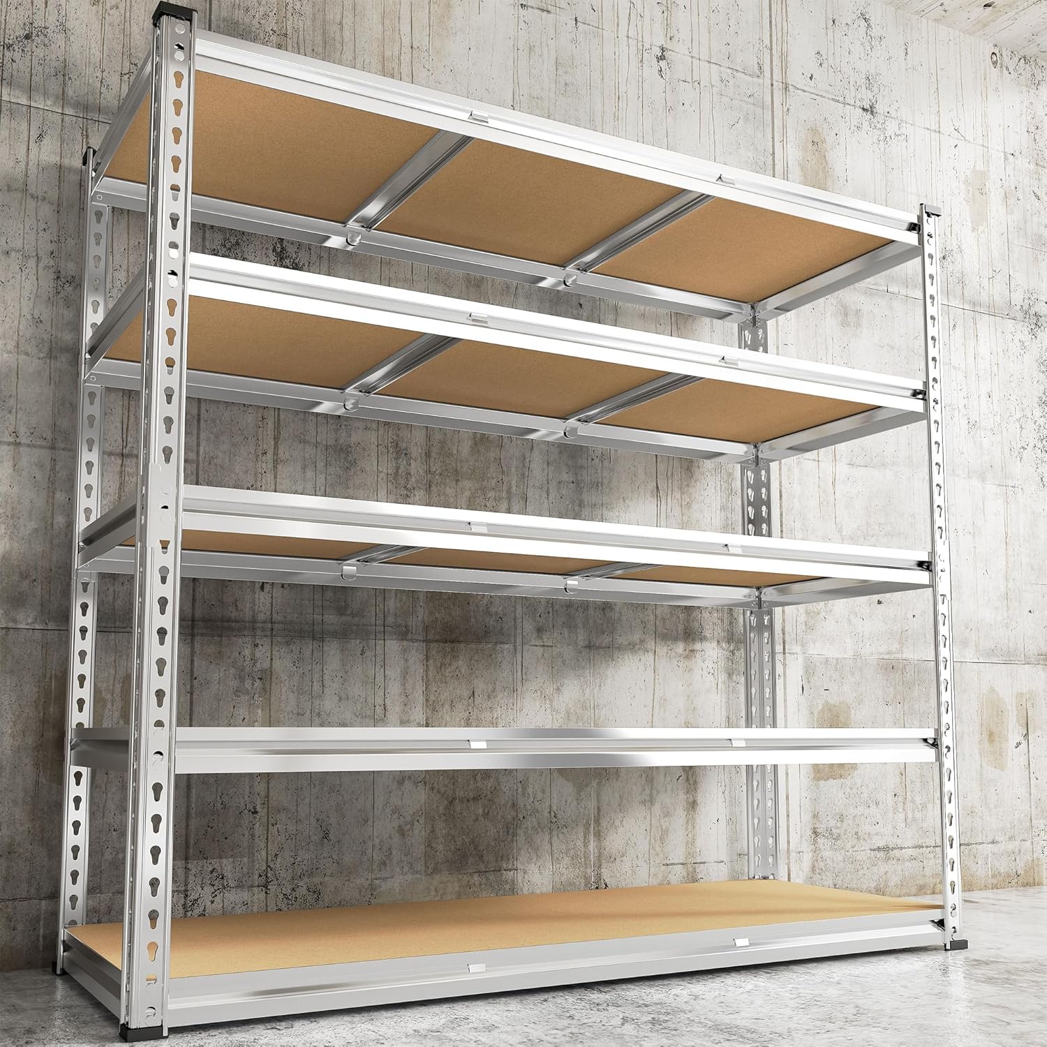 REIBII Garage Shelving, 5 Tier Storage Shelves Load 3000LBS, Adjustable Garage Shelving Heavy Duty