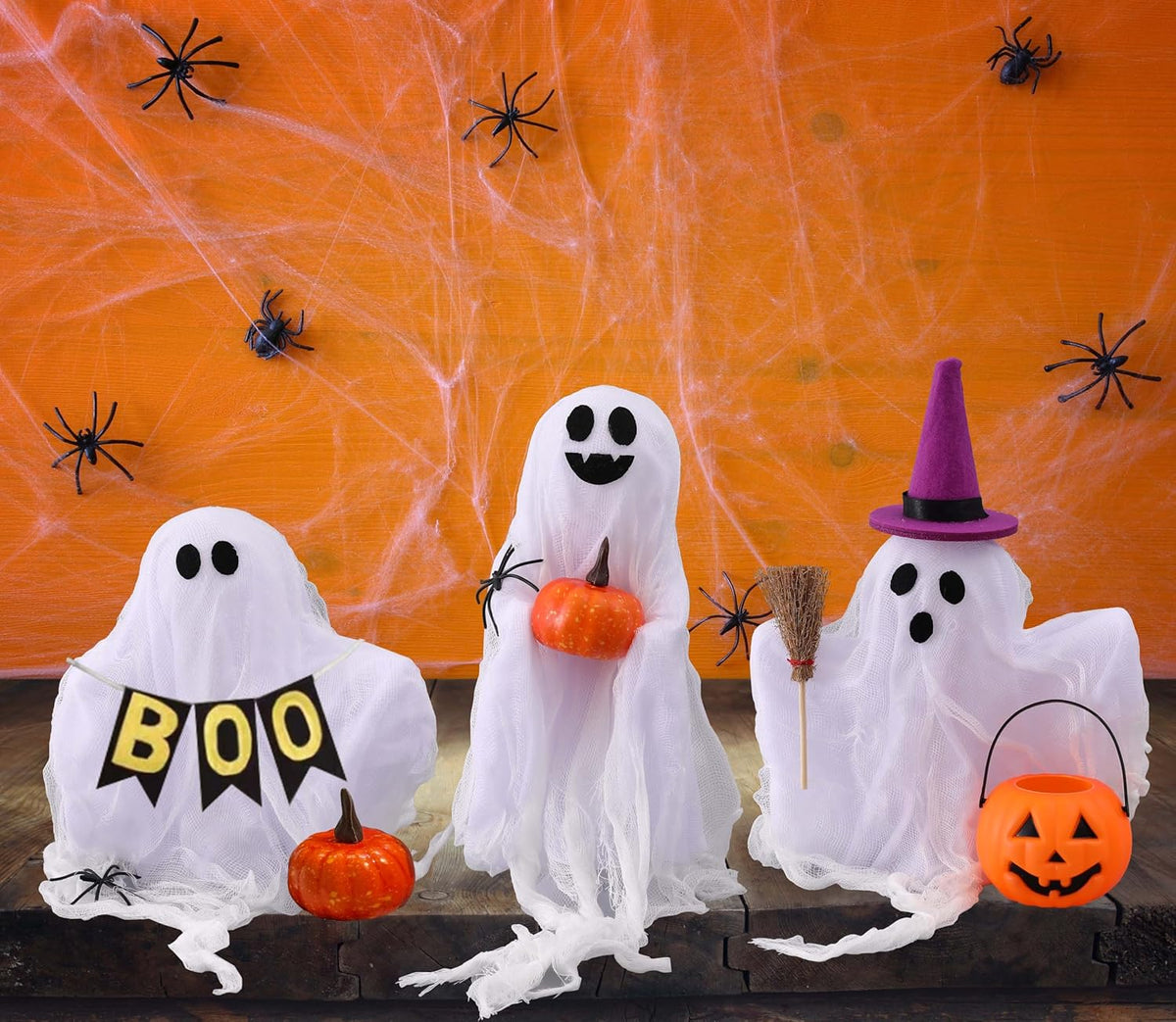 Halloween Decorations - Set of 3 Cute Spooky Ghosts Crafts - Ghost Decorations Indoor Halloween