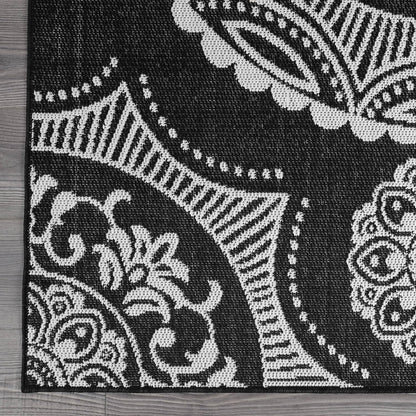 Medallion Outdoor Rug 9x12 Washable Outside Carpet for Indoor Patio Porch Waterproof Easy Cleaning